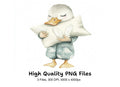 Sleeping Duckling with Pillow Clipart Bundle