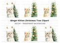 Christmas Cats with Festive Trees Clipart Bundle