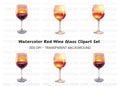 Sunset Reflection Wine Glass Clipart Bundle