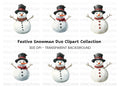 Festive Snowmen Trio Clipart Bundle