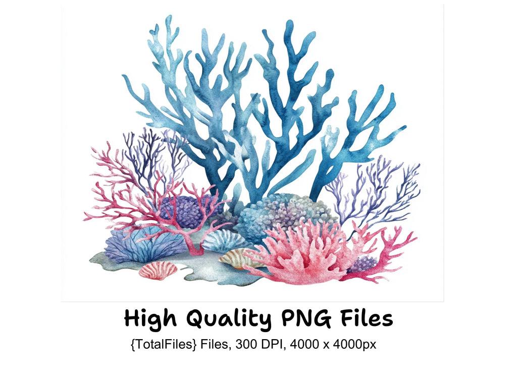 Vibrant Coral Reef Clipart Bundle