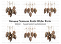 Hanging Pine Cones Clipart Bundle