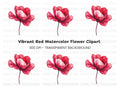 Vibrant Red Flower Clipart Bundle