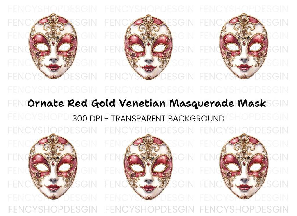 Elegant Venetian Mask Clipart Bundle