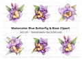 Orchid Butterfly Clipart Bundle
