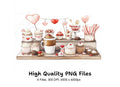 Valentine's Day Hot Chocolate Bar Clipart Bundle