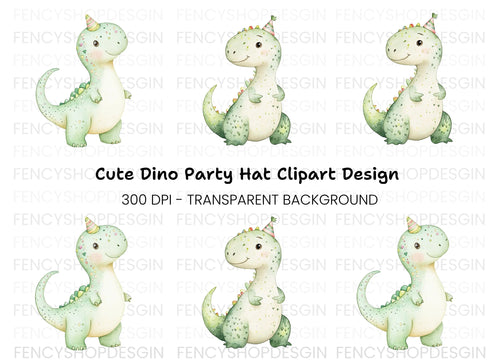 Adorable Baby Dinosaur Birthday Clipart Bundle