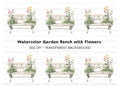 Bench with Pink Flowers Clipart Bundle