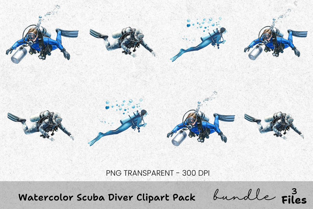Scuba Diver Clipart Bundle