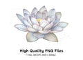 Graceful White Lotus Flower Clipart Bundle