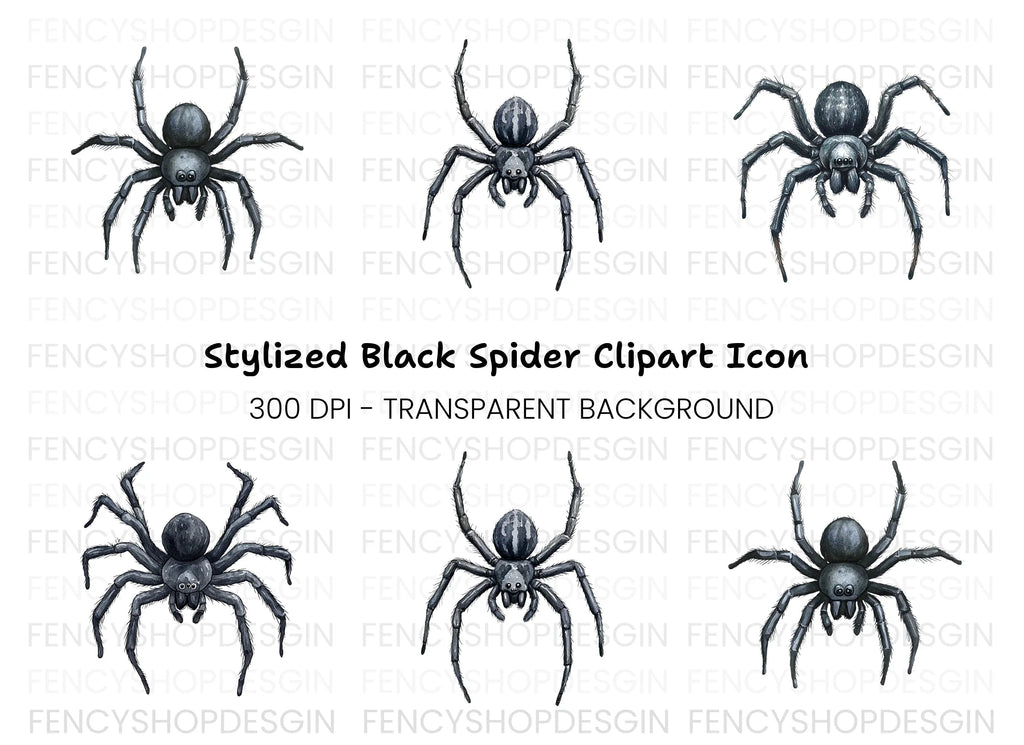 Dark Spider Clipart Bundle
