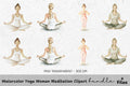 Yoga Women Meditation Clipart Bundle