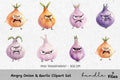 Angry Onion Garlic Clipart Bundle