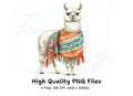 Vibrant Llama with Shawls Clipart Bundle