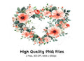 Floral Heart Clipart Bundle