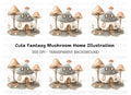 Mushroom House Village Clipart Bundle