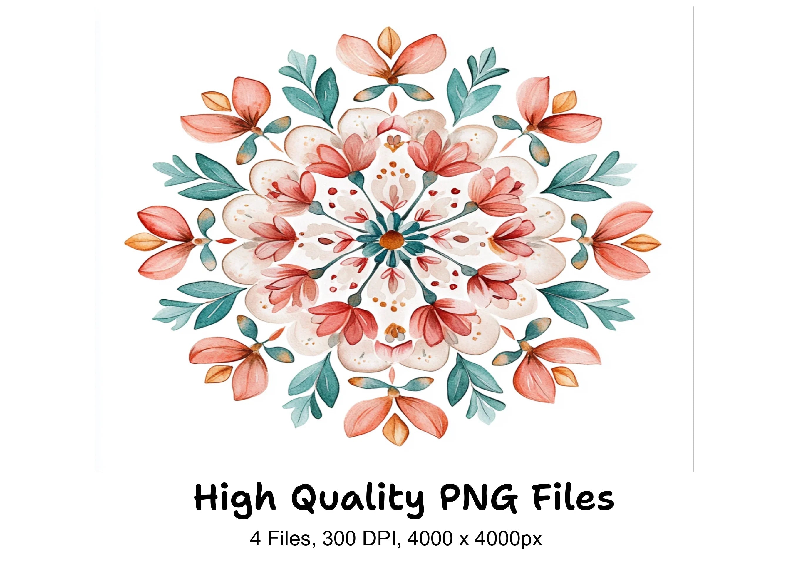 Elegant Floral Mandala Clipart Bundle