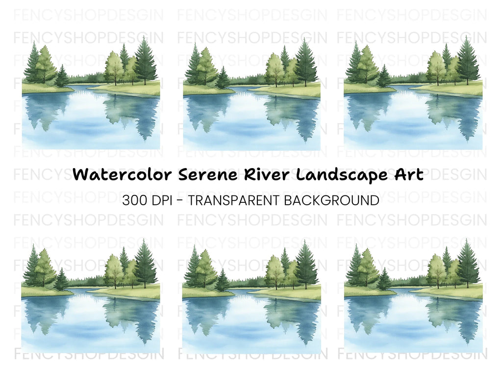 Tranquil Forest River Clipart Bundle