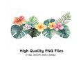 Tropical Flowers and Leaves Clipart Bundle