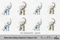 Adorable Baby Elephant Clipart Bundle