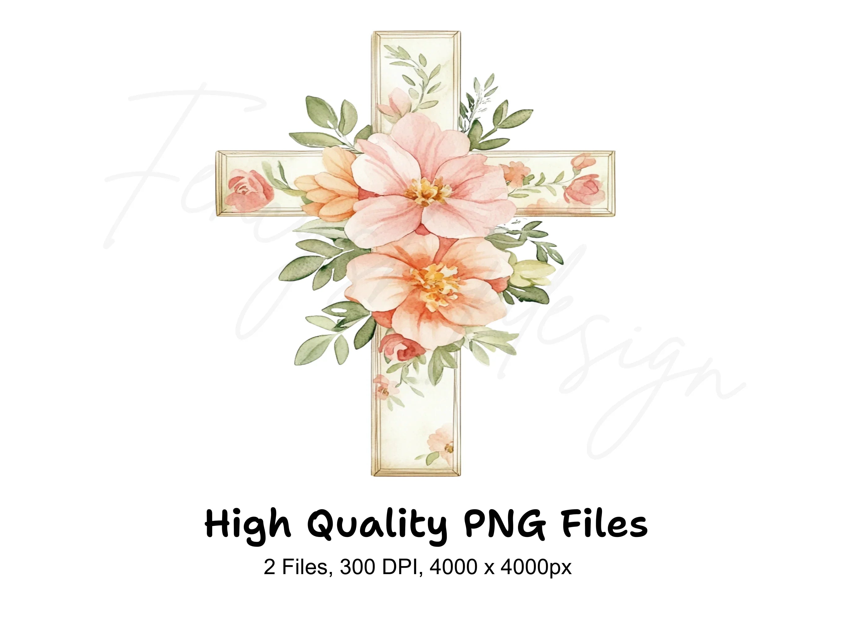 Floral Crosses Clipart Bundle