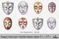 Elegant Venetian Masks Clipart Bundle