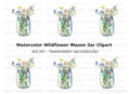 Wildflower Mason Jar Clipart Bundle