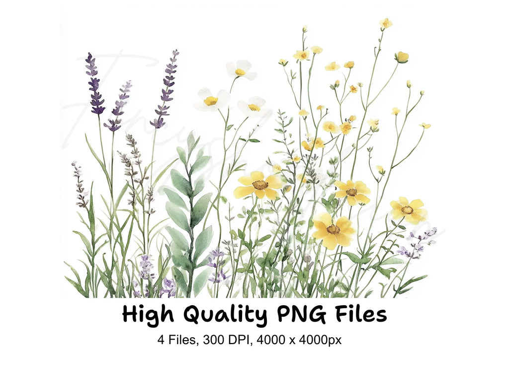 Wildflower Meadow Clipart Bundle