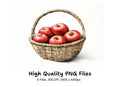 Red Apples in Baskets Clipart Bundle