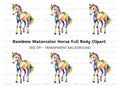 Playful Rainbow Foal Clipart Bundle