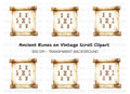 Mystical Rune Alphabet Scroll Clipart Bundle