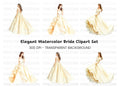Elegant Wedding Dress Clipart Bundle