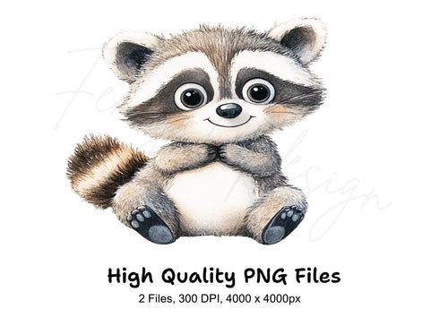 Adorable Raccoon Duo Clipart Bundle