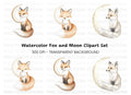 Cute Fox and Moon Clipart Bundle
