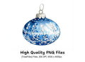 Blue Christmas Ornaments Clipart Bundle