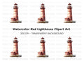 Single Red Lighthouse Clipart Bundle