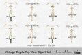 Vintage Bicycle Top View Clipart Bundle