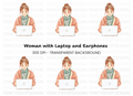 Girl With Laptop Clipart Bundle