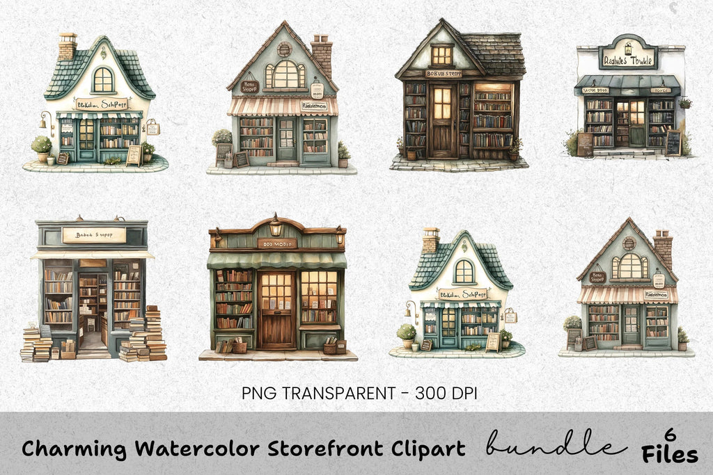 Charming Storefront Clipart Bundle
