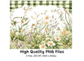 Gingham Floral Clipart Bundle