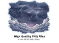 Dramatic Storm Clouds with Lightning Clipart Bundle