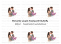 Romantic Couple Kissing Clipart Bundle