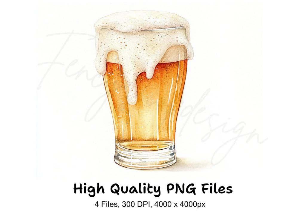 Foamy Beer Glasses Clipart Bundle