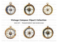 Vintage Compass Clipart Bundle