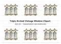 Triple Arch Window Clipart Bundle