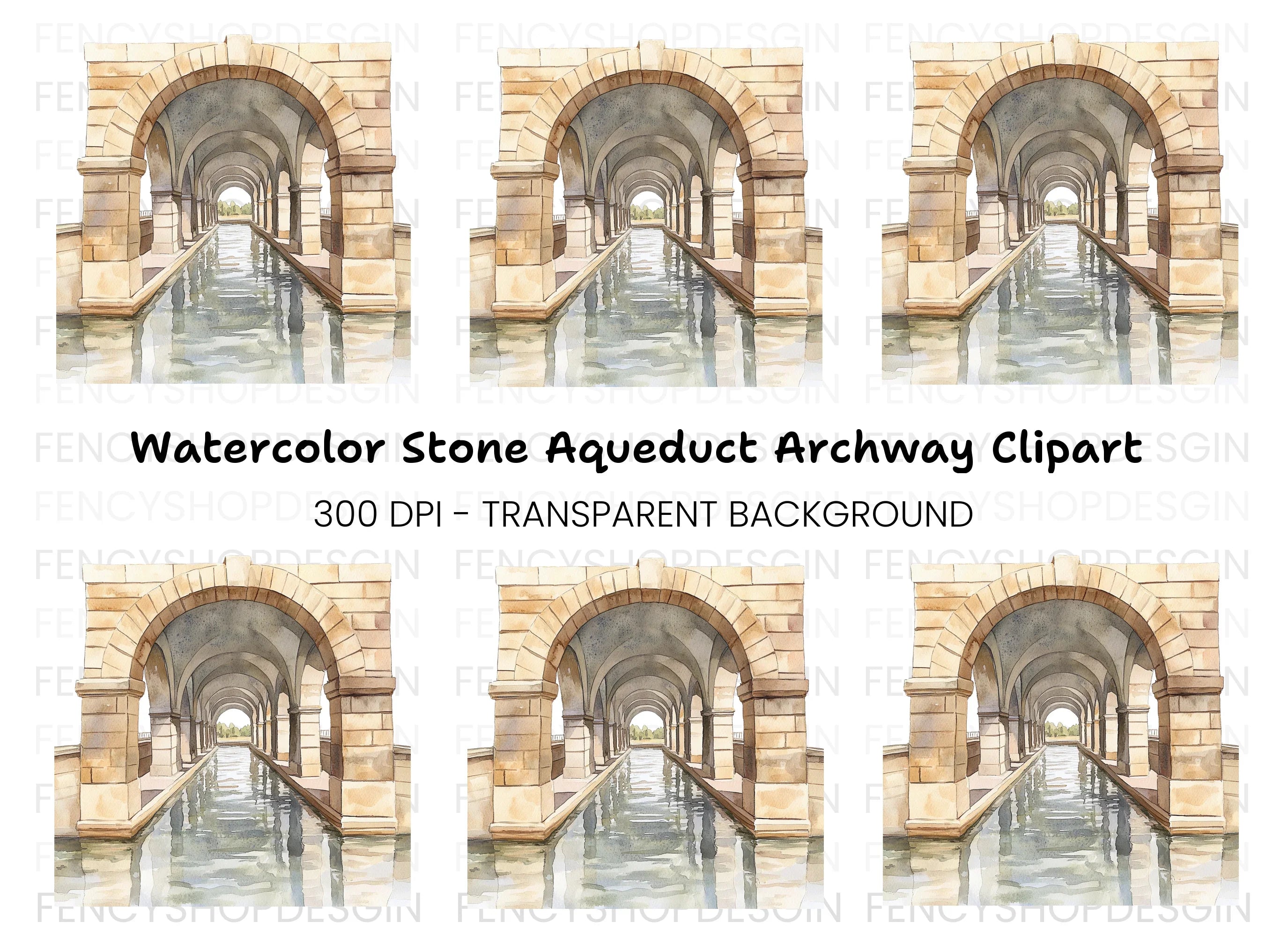 Aqueduct Archway Clipart Bundle