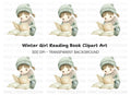 Cute Girl Reading Book Clipart Bundle
