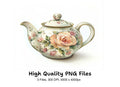 Elegant Floral Teapot Clipart Bundle