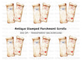 Vintage Scroll Blue Stamp Clipart Bundle