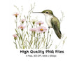 Hummingbird and Wildflowers Clipart Bundle